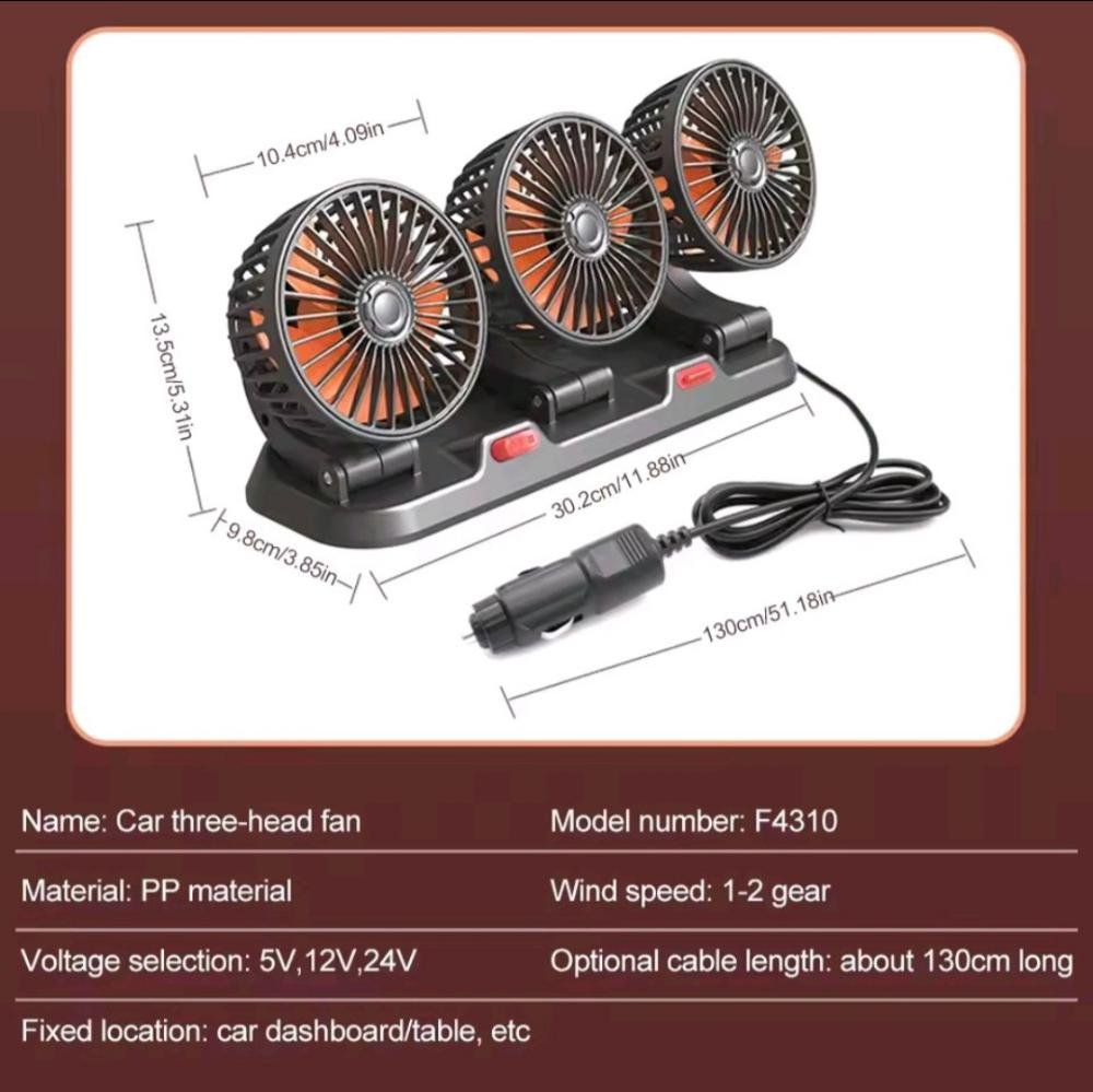 Three Head Car Cooling Fan — Car Fan — ছবি 5