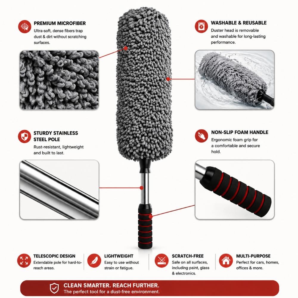 গাড়ির মাইক্রোফাইবার গোল ডাস্টার — Car Duster — ছবি 11