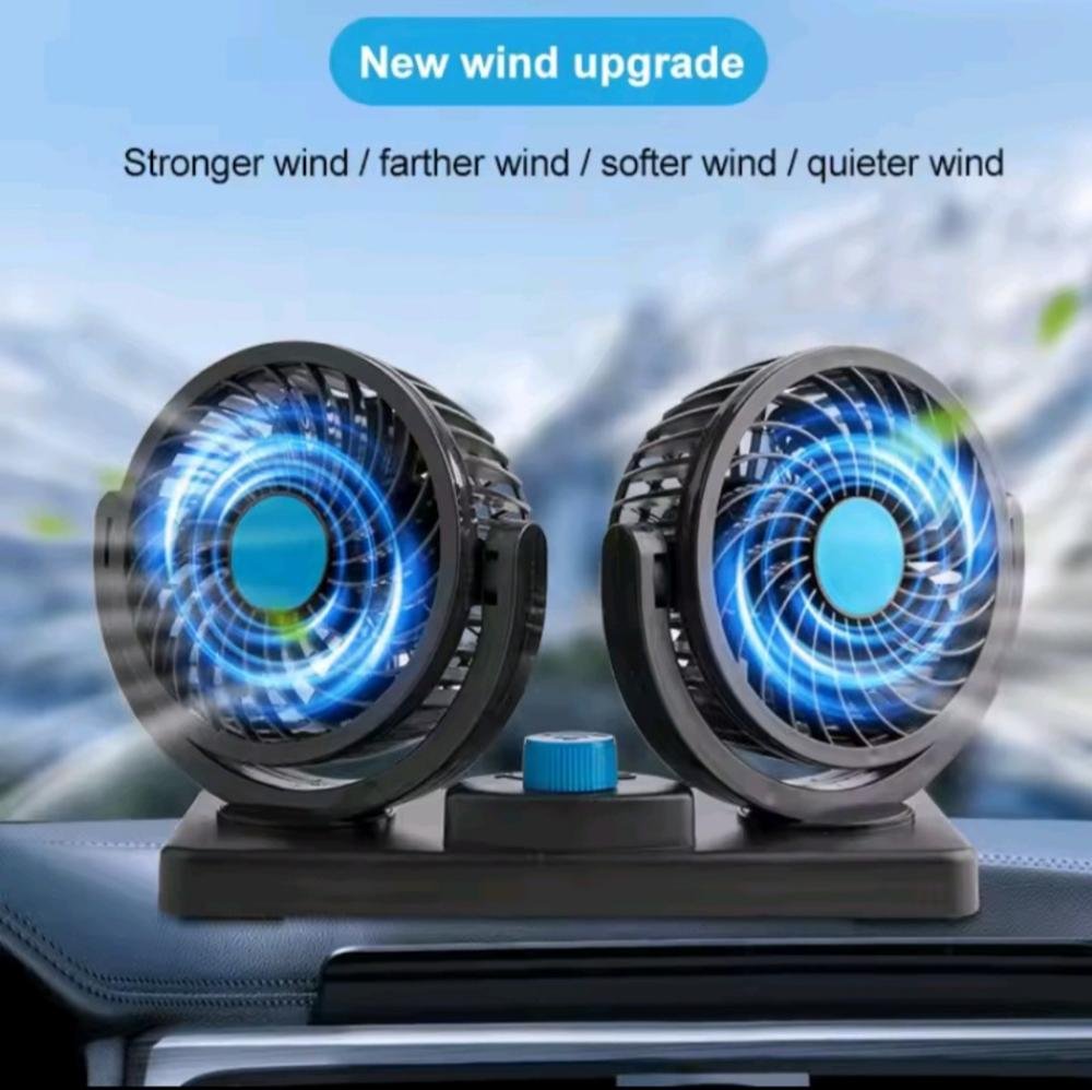 Double Head Car Cooling Fan — Car Fan — ছবি 4