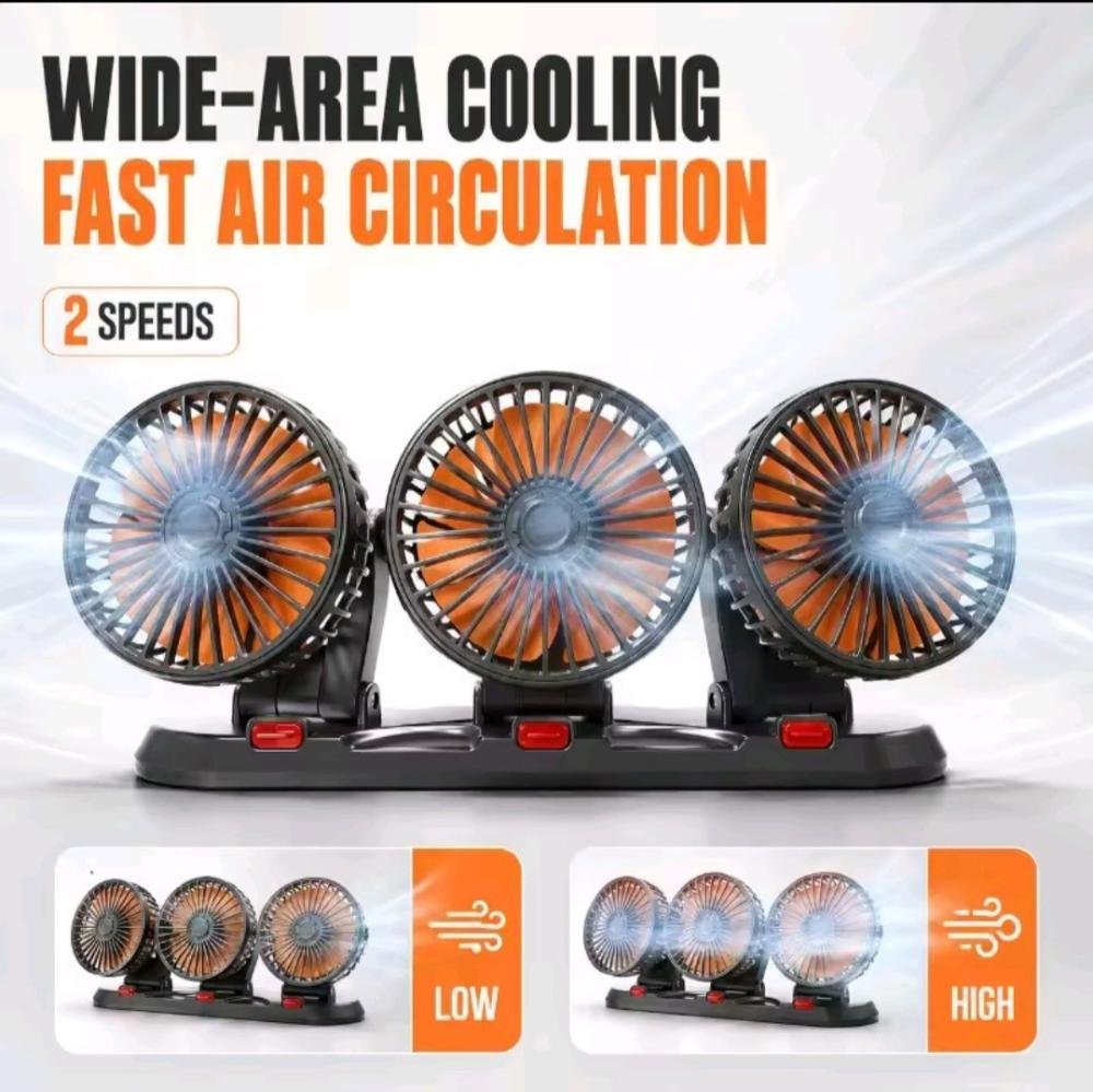 Three Head Car Cooling Fan — Car Fan — ছবি 3