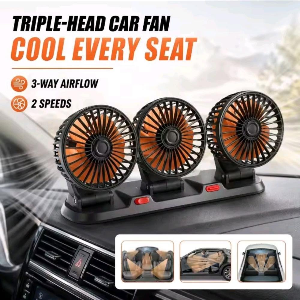 Three Head Car Cooling Fan — Car Fan