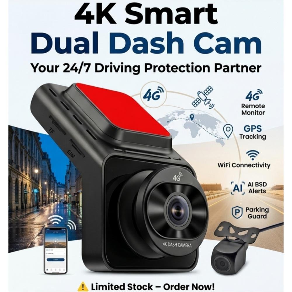 4G Live 2 Channel Car Dash Cam — Car Camera